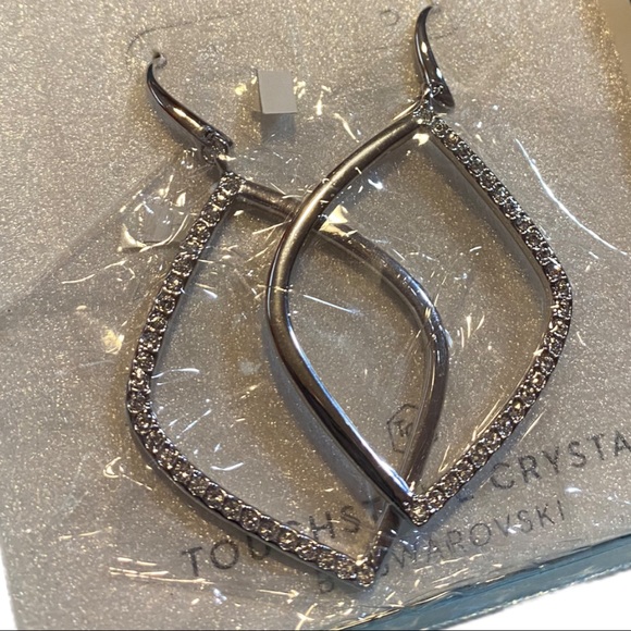 NWT Touchstone Crystal "Open Drop" earrings - Picture 4 of 5